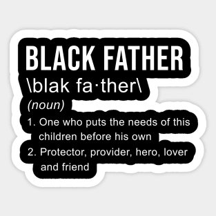 Funny Black Father Definition Fathers Day Gift Sticker